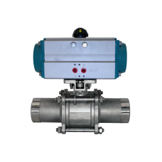 Кран шаровый приварной, AISI304 DN25 (1"), (CF8), с односторонним пневмоприводом AT52S