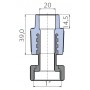 Переходник Ekoplastik 20x1 металлическая вставка и накидная гайка