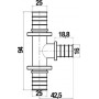 Тройник Stout SFA 0014 25x16x25 аксиальный