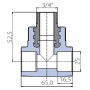 Тройник Ekoplastik 25x3/4x25 наружная резьба