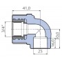 Угольник Ekoplastik 90° 25x3/4 внутренняя резьба